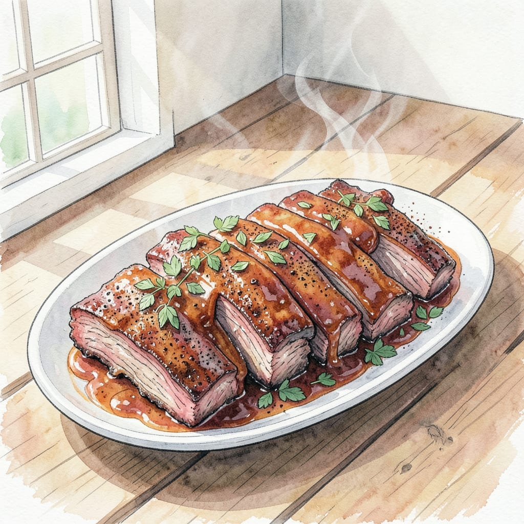 Visual representation of Slow Cooker BBQ Ribs Recipe: Fall Off The Bone Tender Perfection