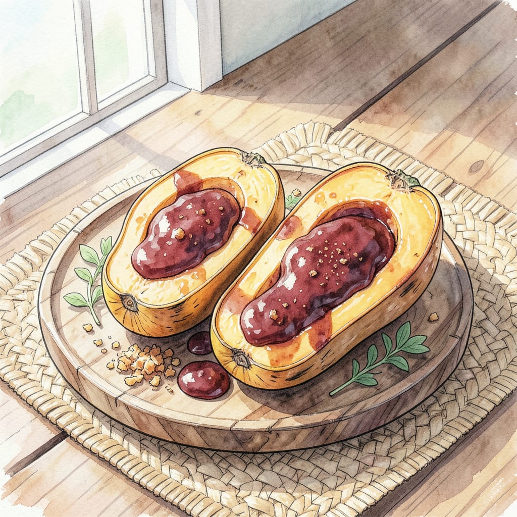 Smoked Acorn Squash BBQ Recipe: Smoky Sweetness in Every Bite example with annotations