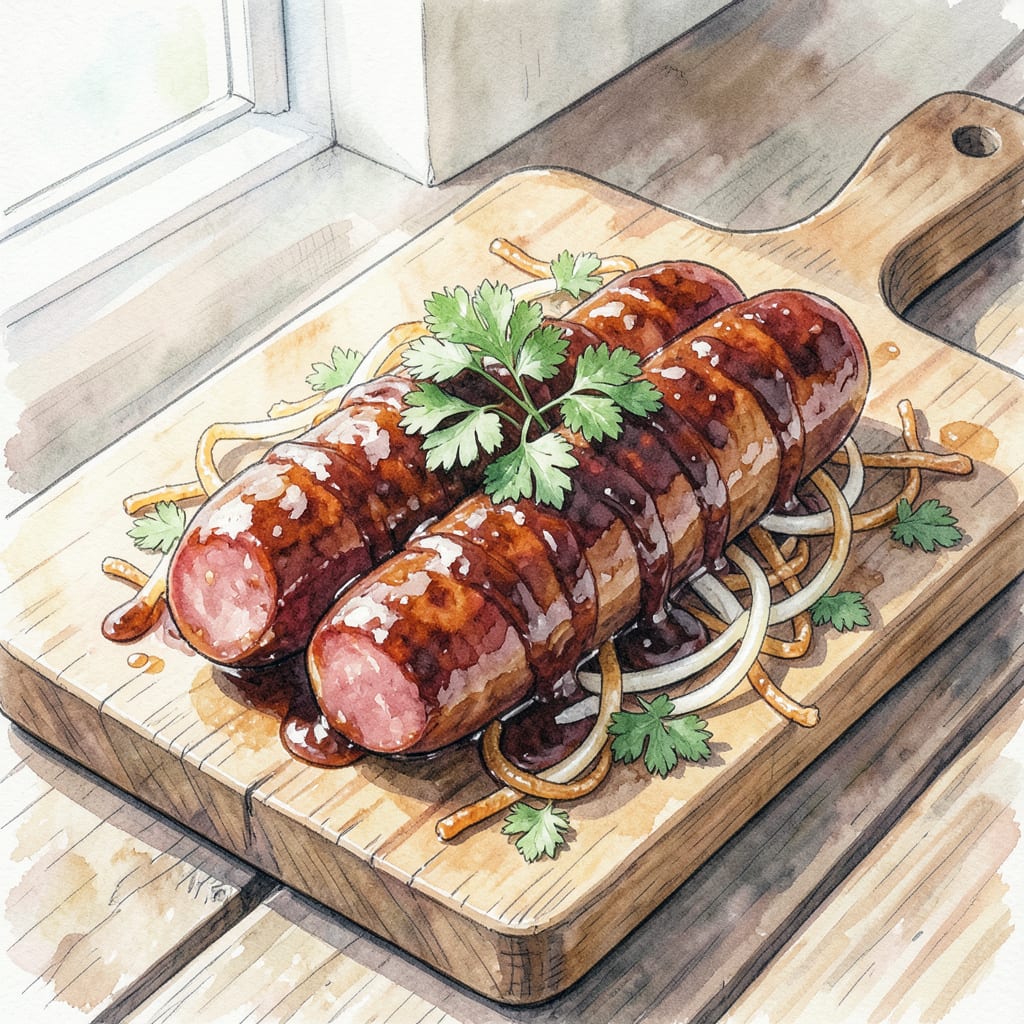 Visual representation of Smoked Bologna BBQ Recipe: Tender, Smoky, and Finger Licking