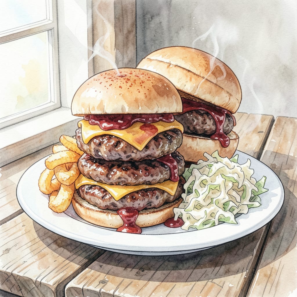 Smoked Burgers BBQ Recipe: Smoky Flavor in Every Bite illustration with key details