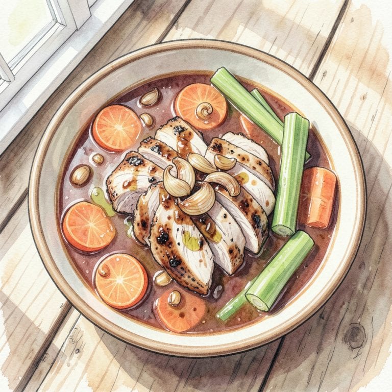 Smoked Chicken BBQ Soup Recipe: Comforting Bowl of Smoky Goodness illustration with key details