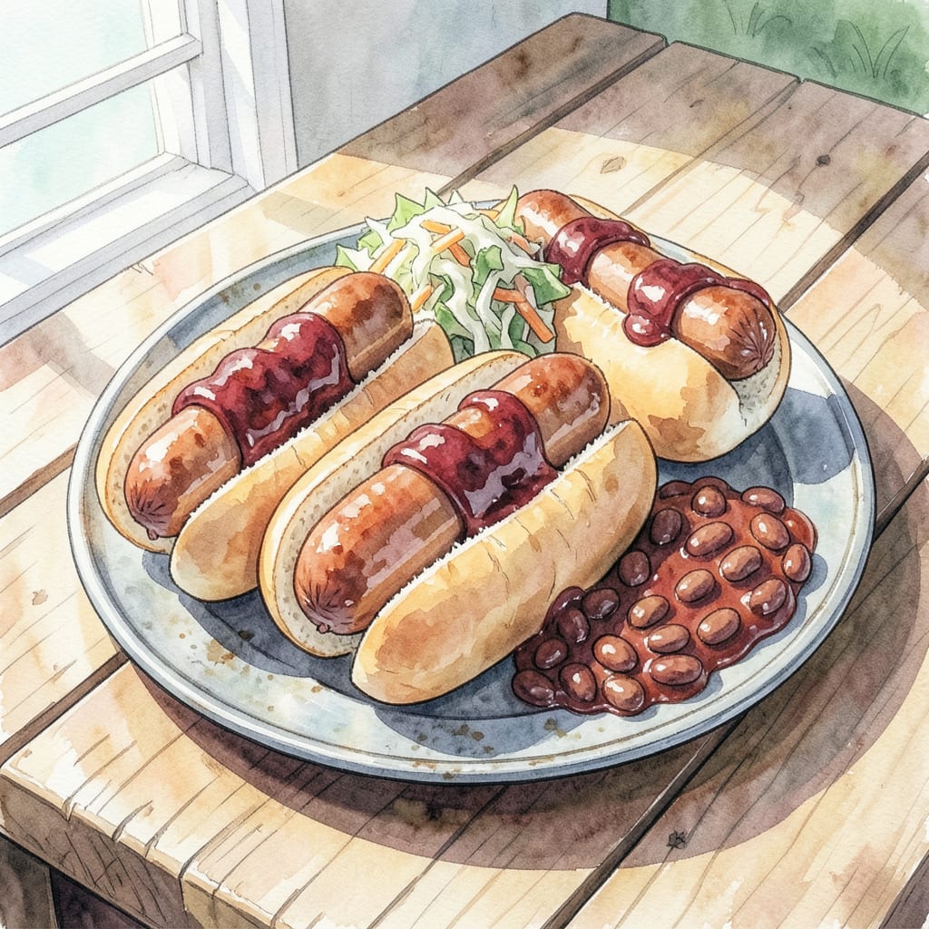 Smoked Hot Dogs BBQ Recipe: Smoky Flavor in Every Bite illustration with key details