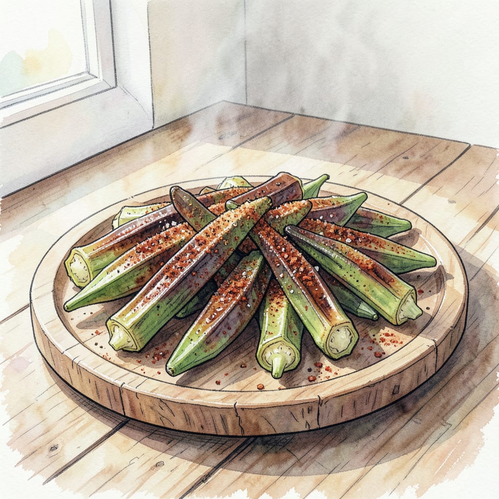 Smoked Okra BBQ Recipe: Smoky Southern Flavor in Every Bite example with annotations