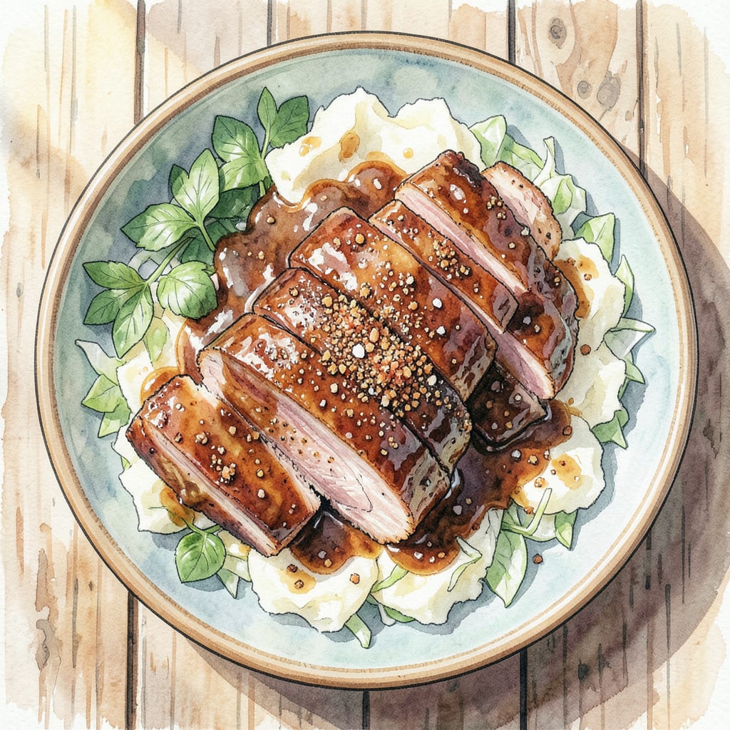 Smoked Pork Loin BBQ Recipe: Tender and Juicy Perfection illustration with key details