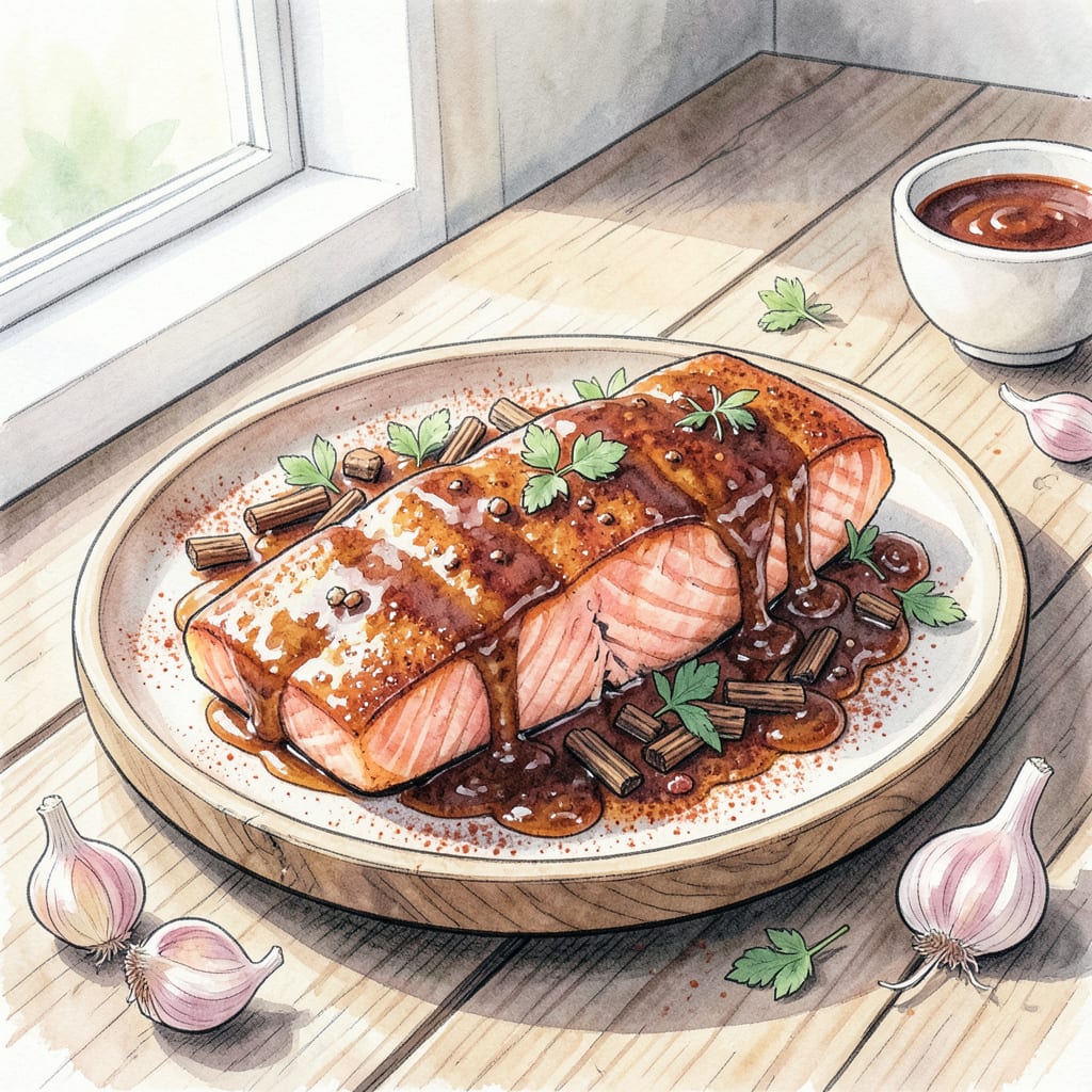 Visual representation of Smoked Salmon BBQ Recipe Hot: Spicy Elegance on the Grill