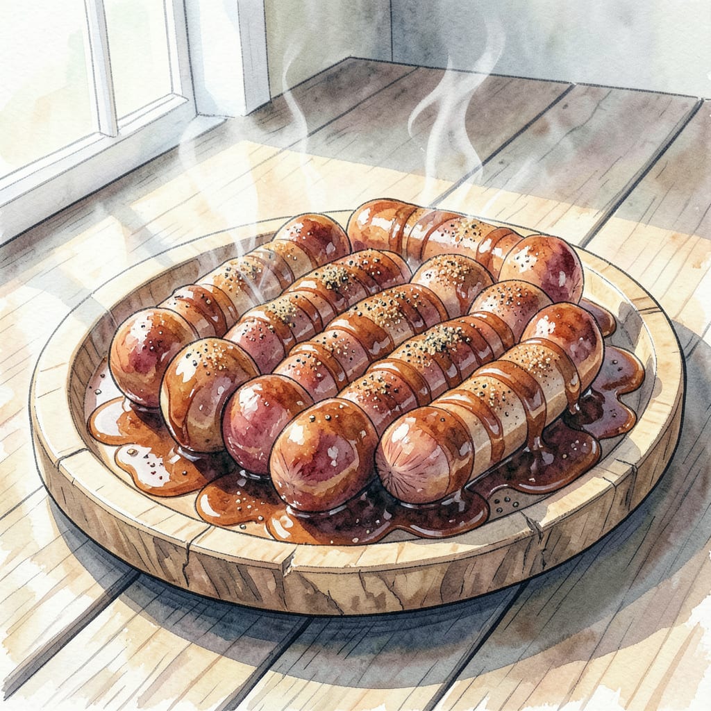 Visual representation of Smoked Sausage Links BBQ Recipe: Smoky and Savory Perfection