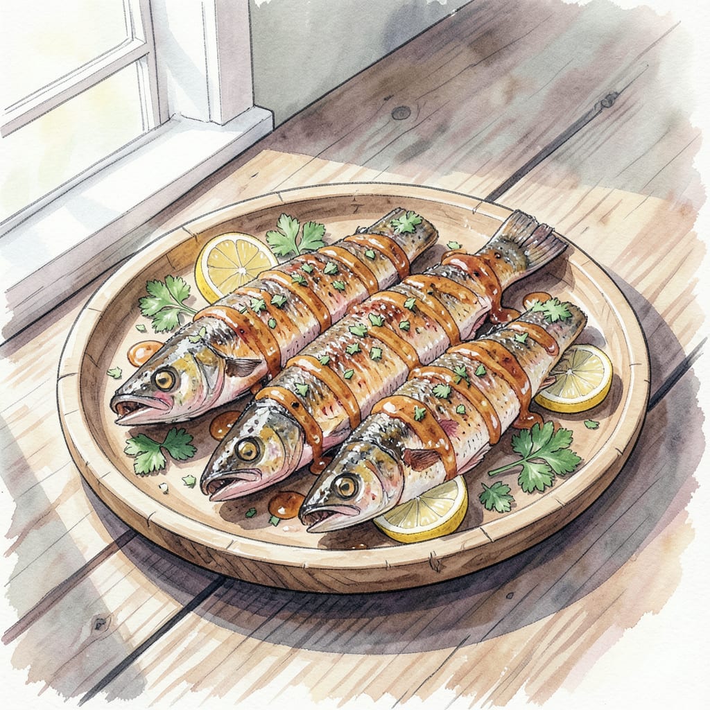 Smoked Trout BBQ Recipe: Smoky Flavor in Every Bite example with annotations