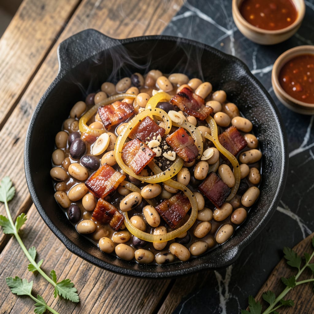 Complete smokehouse bbq beans recipe overview image