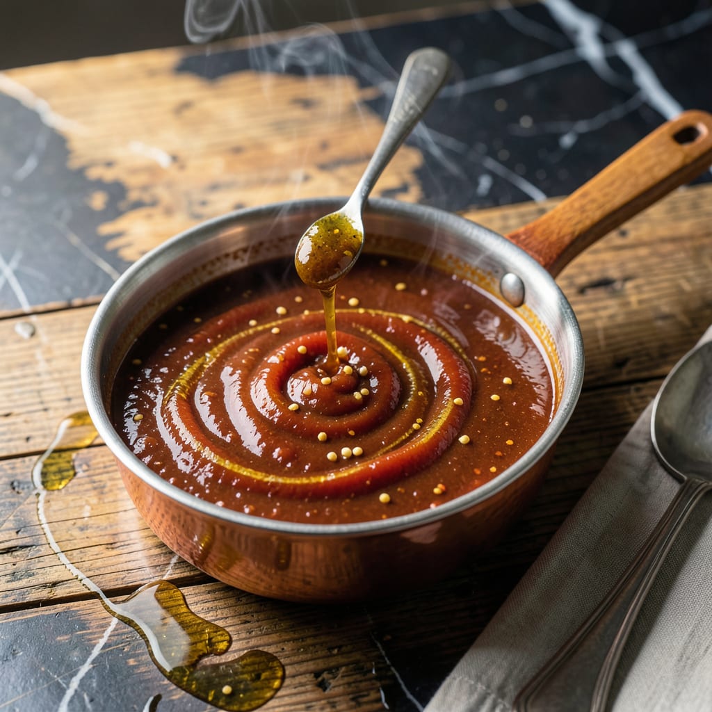 Spicy Honey BBQ Sauce Recipe: Bold Heat With Sticky Sweetness illustration with key details