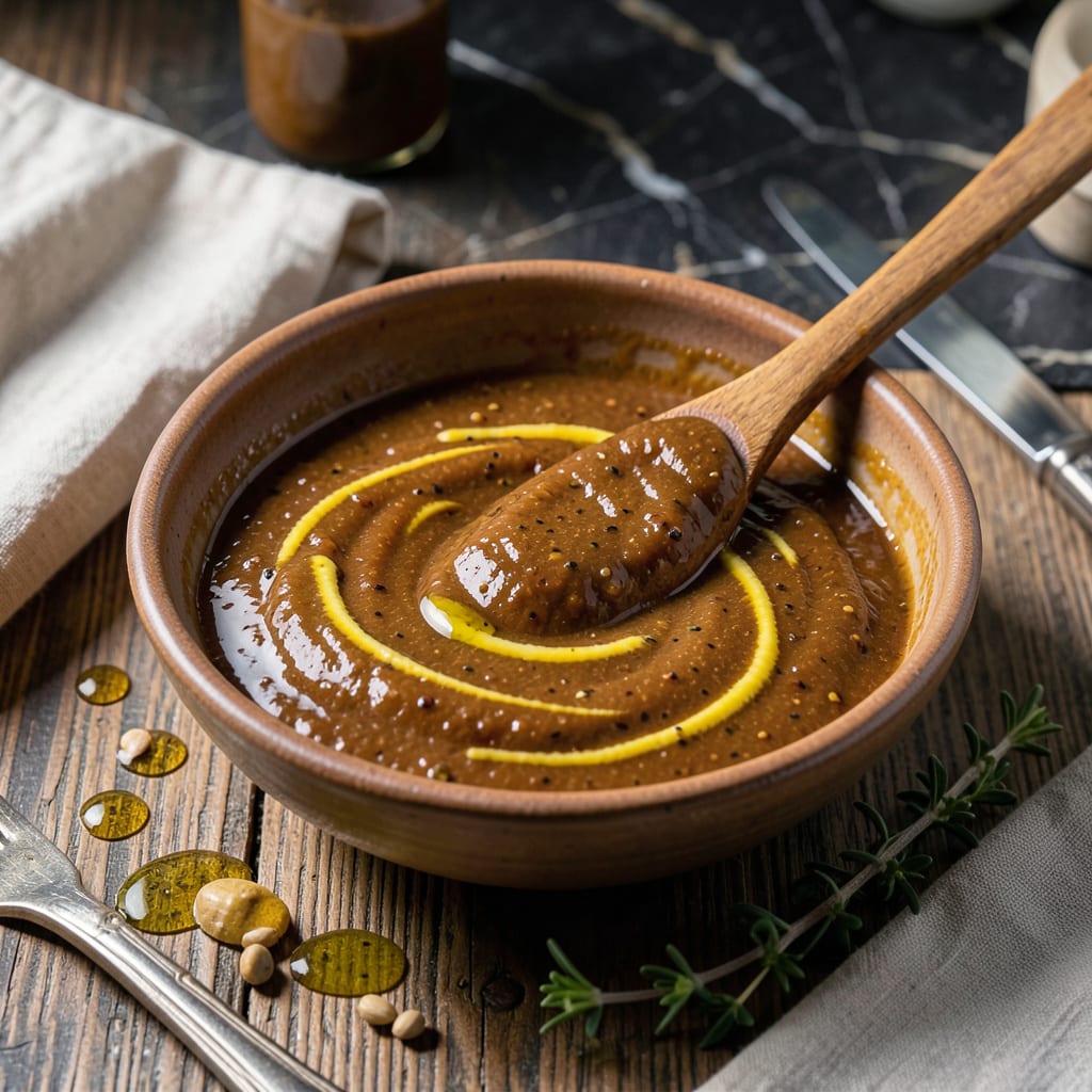 spicy mustard bbq sauce recipe example with annotations