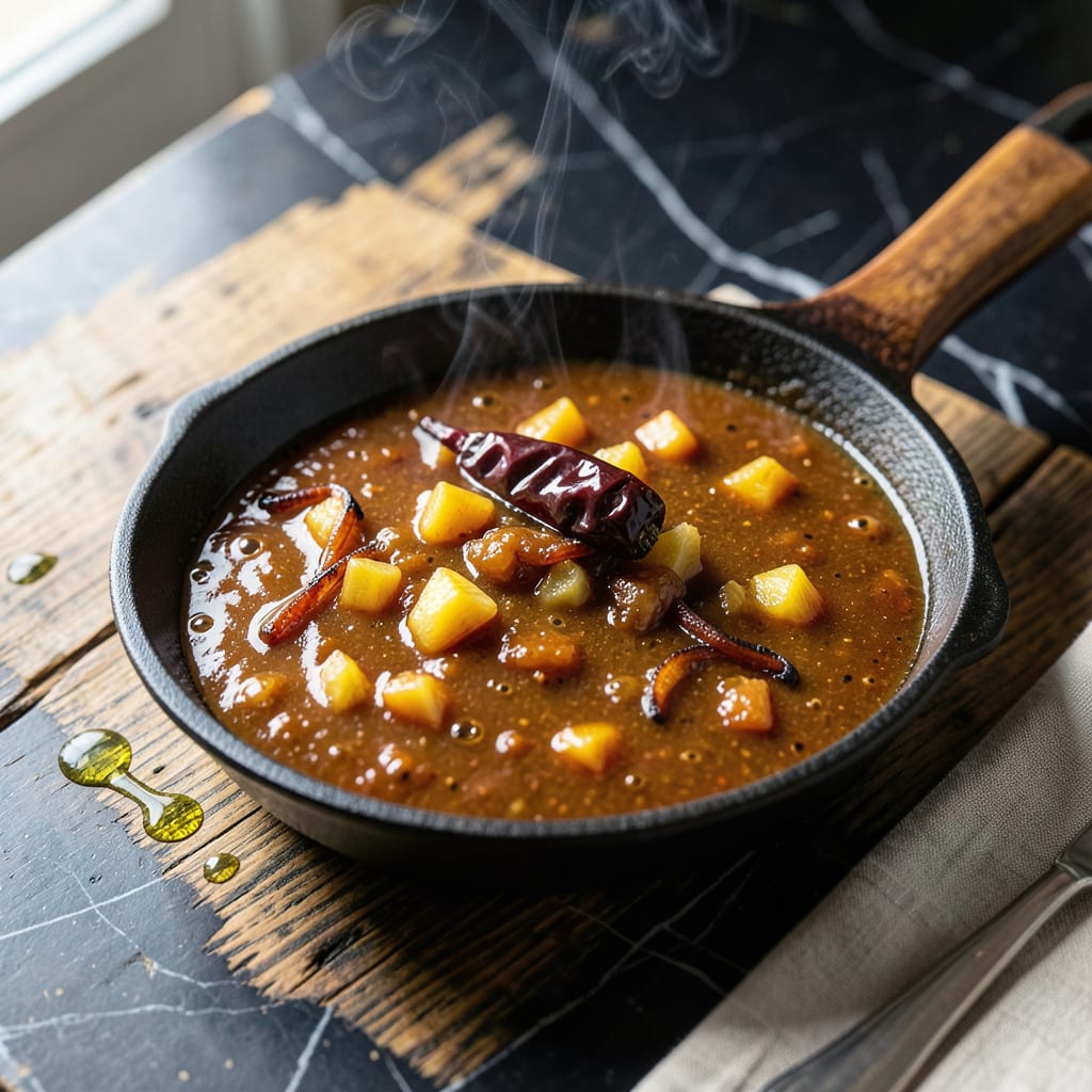 spicy pineapple bbq sauce recipe illustration with key details
