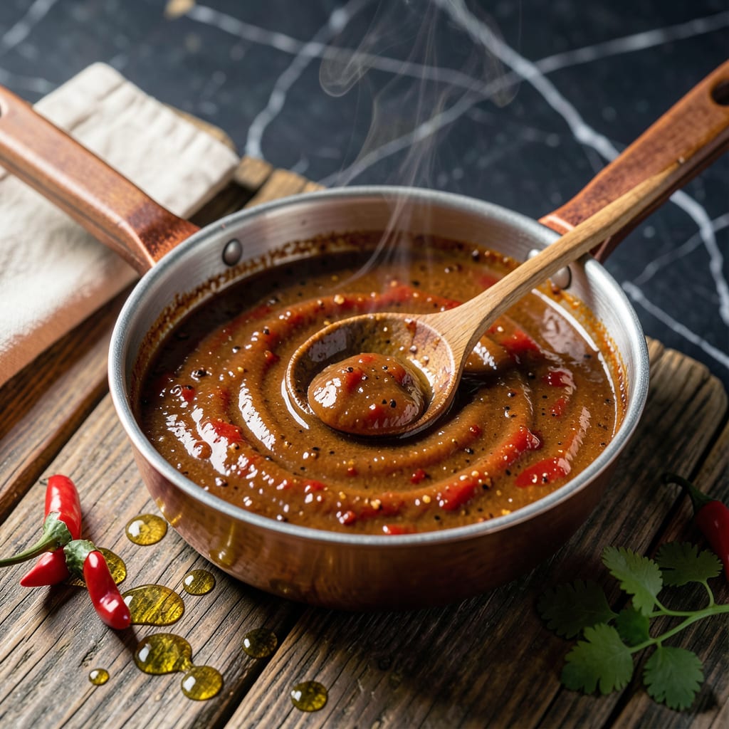 Sriracha BBQ Sauce Recipe: Spicy Sweet Fusion for Grill Masters example with annotations