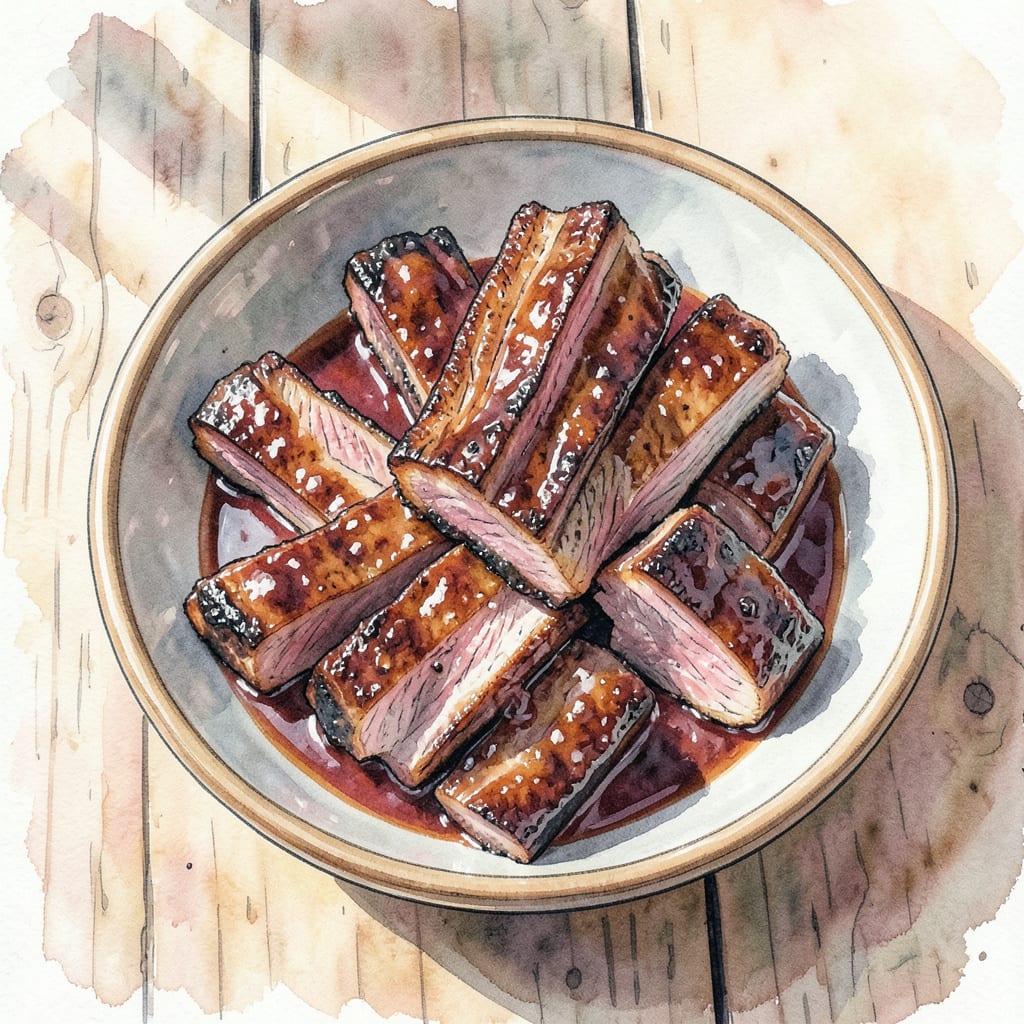 Visual representation of St Louis Style Ribs BBQ Recipe Smoked: Fall Off The Bone Tender with Perfect BBQ Glaze