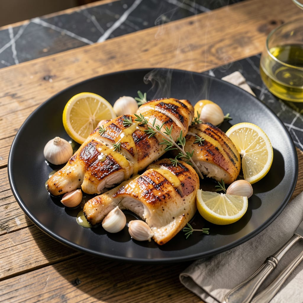 stonefire grill lemon garlic chicken recipe example with annotations