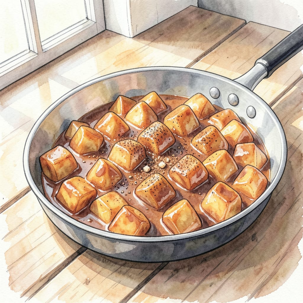 Stovetop Candied Yams Recipe: Sweet & Sticky Perfection example with annotations
