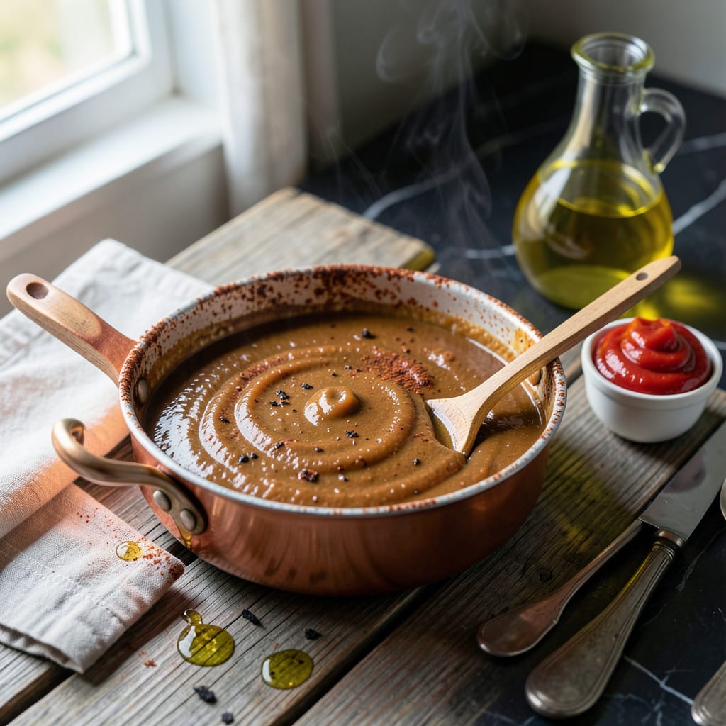 sugarless bbq sauce recipe illustration with key details