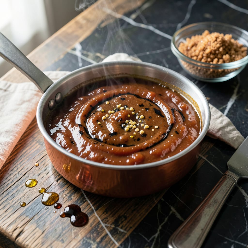Visual representation of sweet and zesty bbq sauce recipe