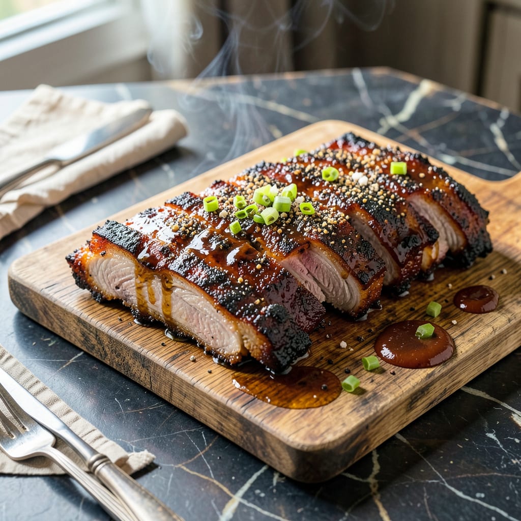 sweet bbq ribs recipe example with annotations