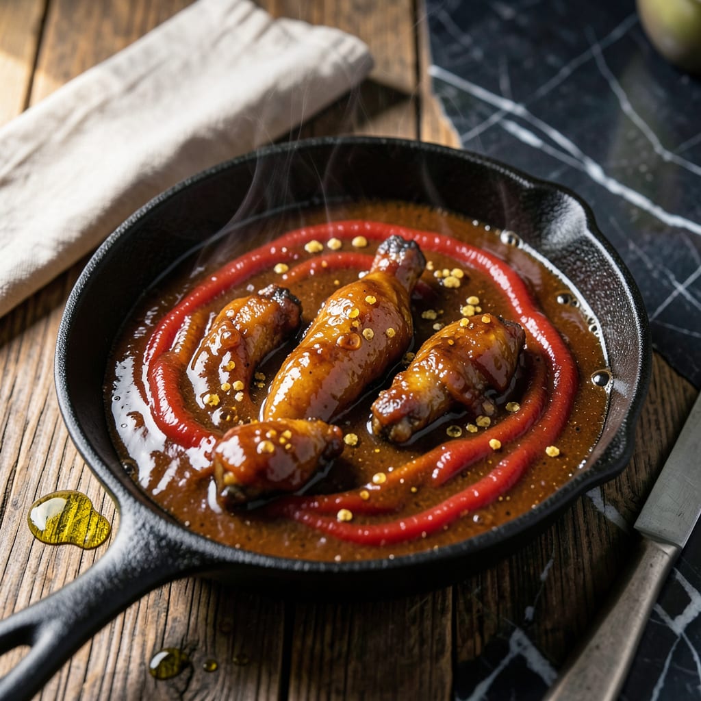 Sweet BBQ Wing Sauce Recipe: Molasses Infused Stickiness for Game Day illustration with key details