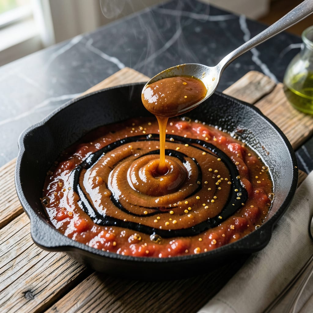 Sweet Tangy BBQ Sauce Recipe: Vinegar Forward Pitmaster Boldness illustration with key details