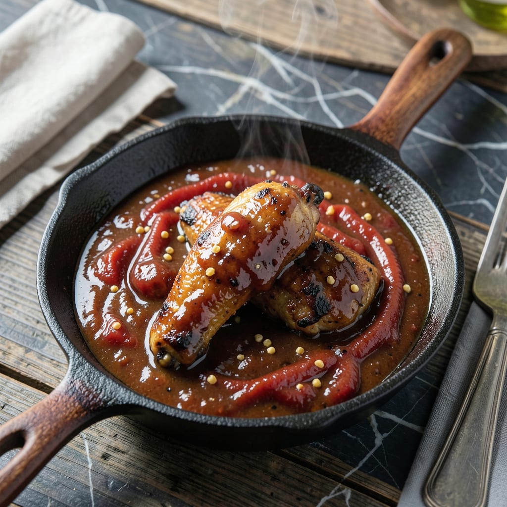 Visual representation of Sweet Tangy Spicy BBQ Sauce Recipe: Vinegar Based Heat for Your Grill