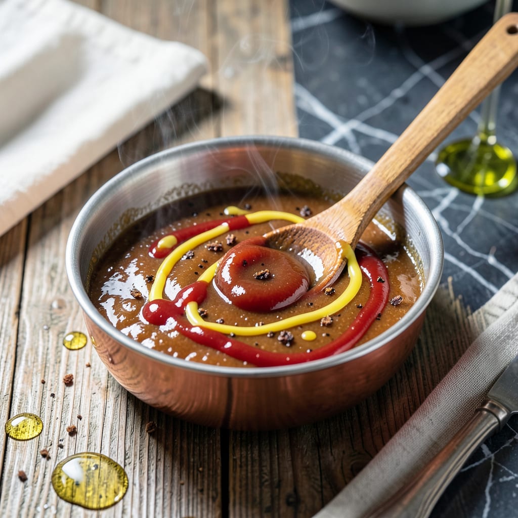 Visual representation of Sweet Vinegar Based BBQ Sauce Recipe: Carolina Gold for Pulled Pork