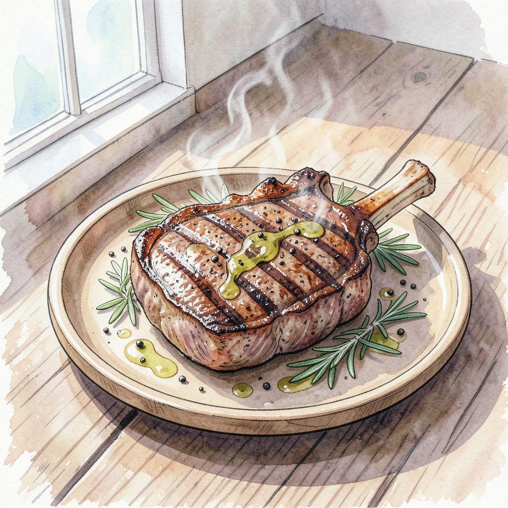 Visual representation of t bone steak grill recipe