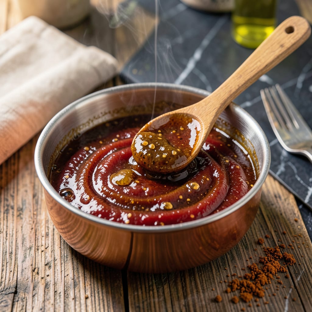 tangy bbq sauce recipe illustration with key details