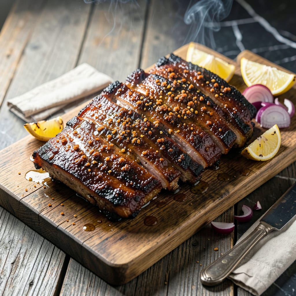 texas bbq pork ribs recipe example with annotations