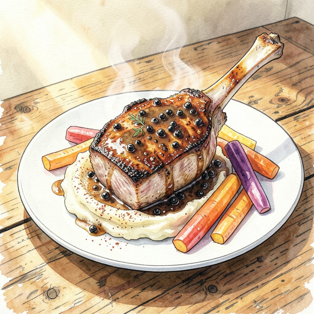 Complete Texas Roadhouse Pork Chop With Peppercorn Sauce: Juicy Chops and Creamy Pan Sauce overview image