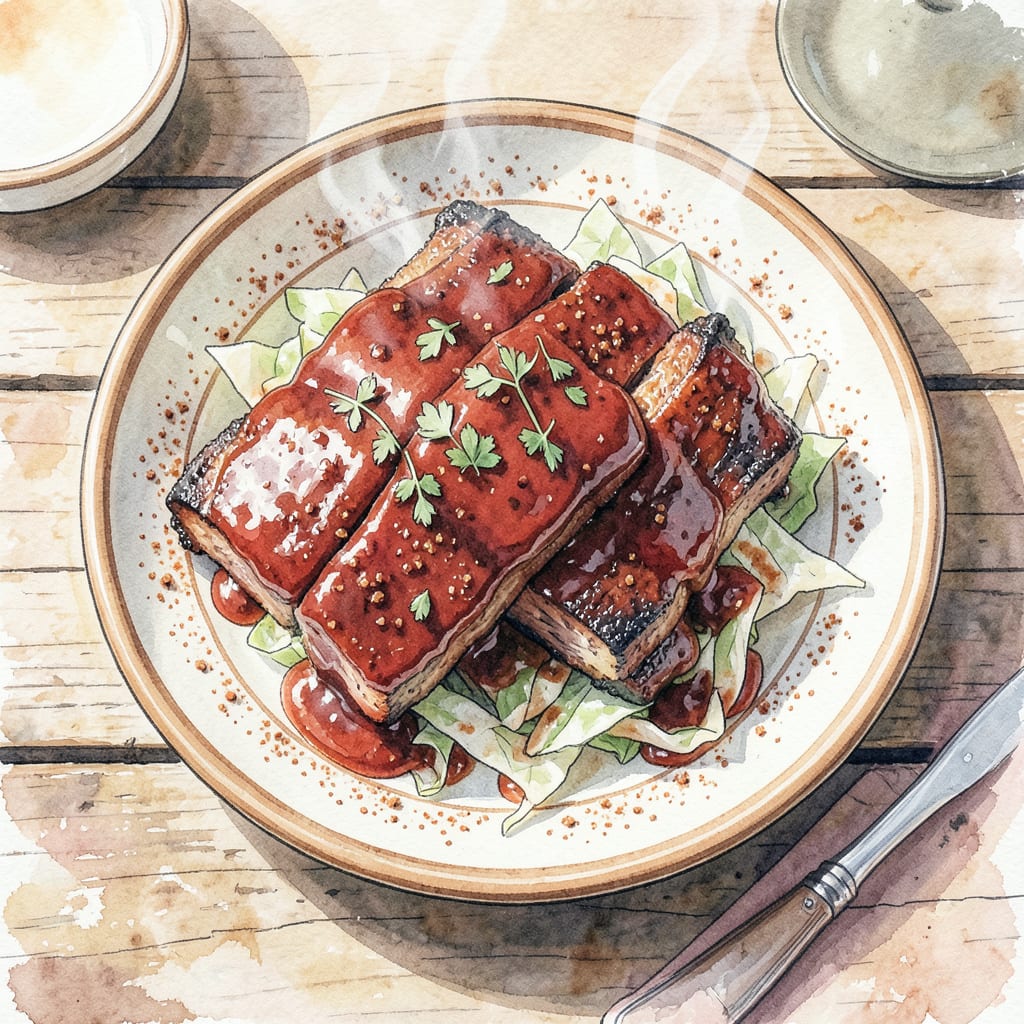 TGI Fridays BBQ Ribs Recipe: Fall Off The Bone Tender Perfection illustration with key details