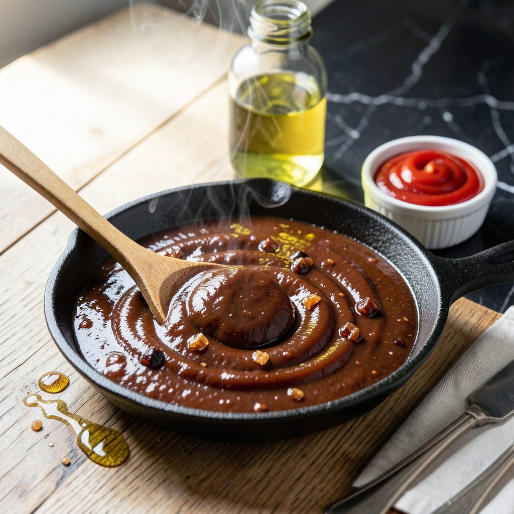Complete Thick Sweet and Spicy BBQ Sauce Recipe: Molasses Rich Glaze for Brush On Flavor overview image