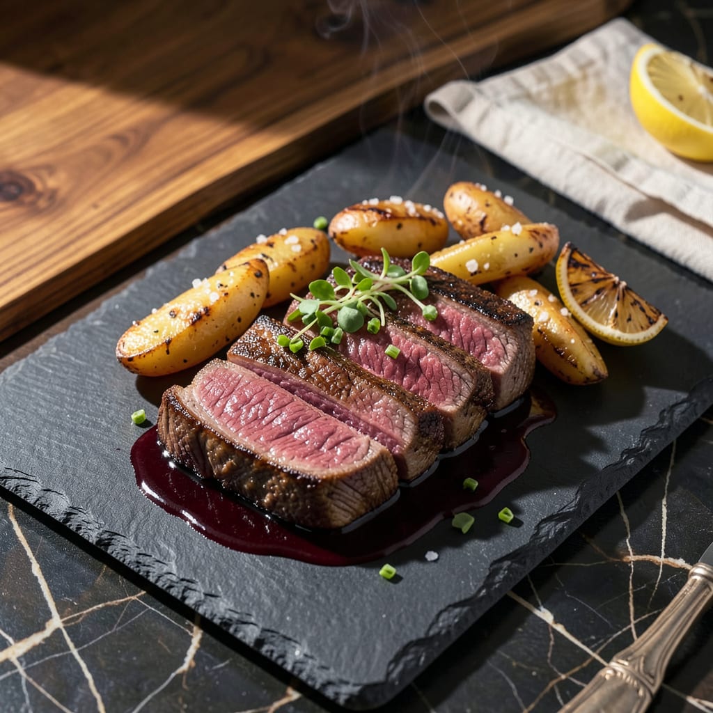 Visual representation of thin new york strip steak