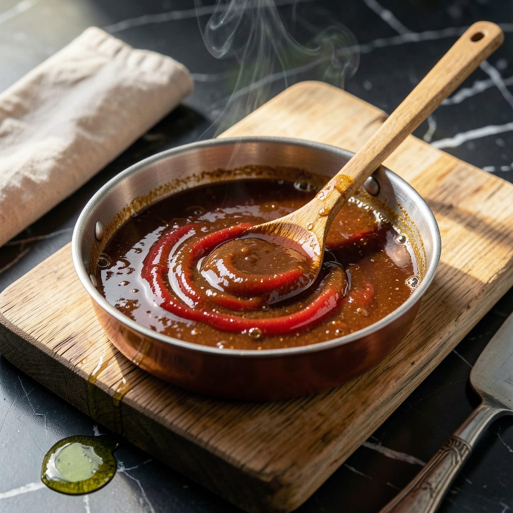 Thin Sweet BBQ Sauce Recipe: Tangy Molasses With a Hint of Spice illustration with key details
