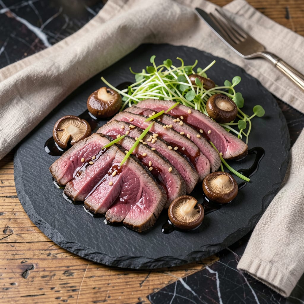 Comprehensive thinly sliced sirloin visual reference