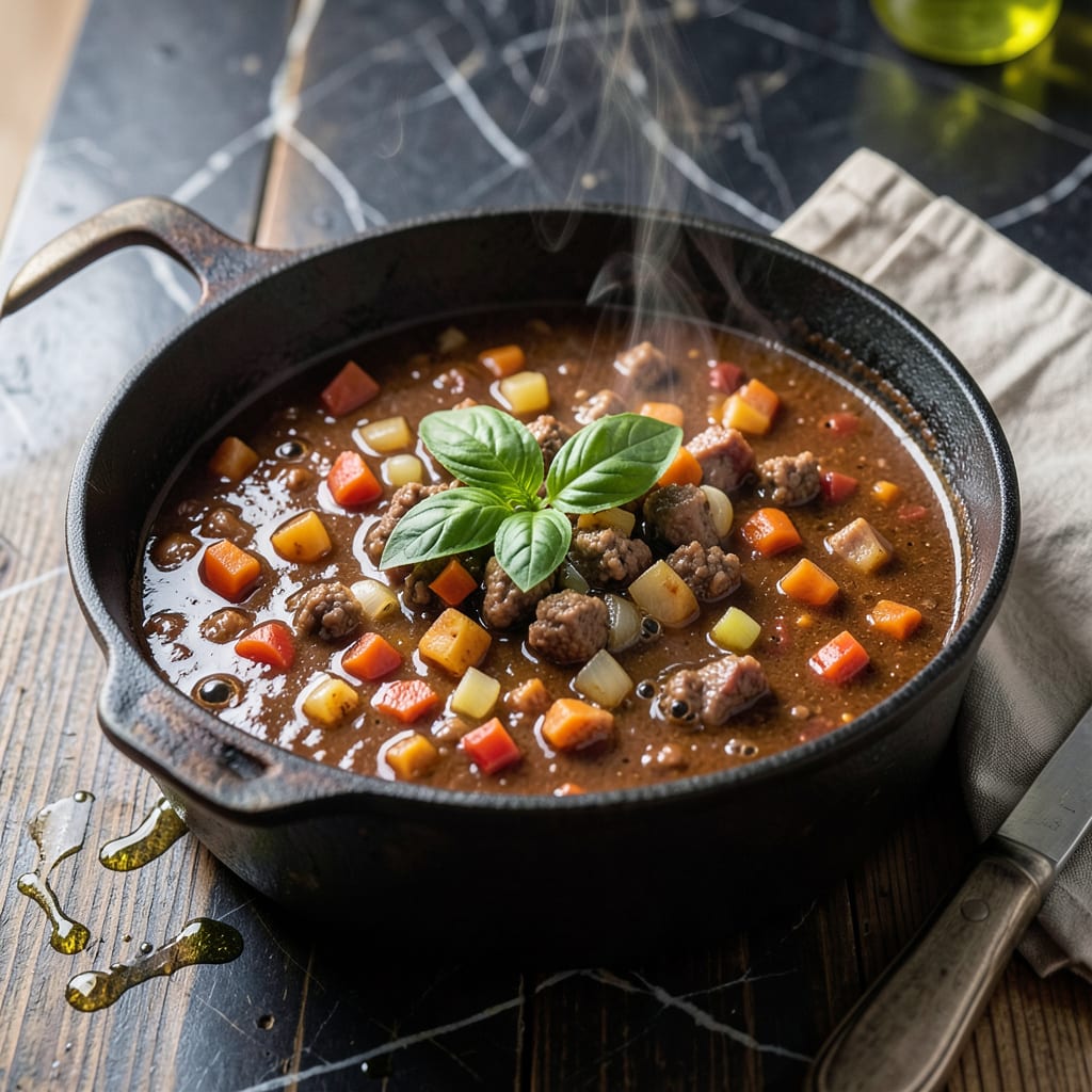 Visual representation of traditional bolognese sauce recipe italian nonna