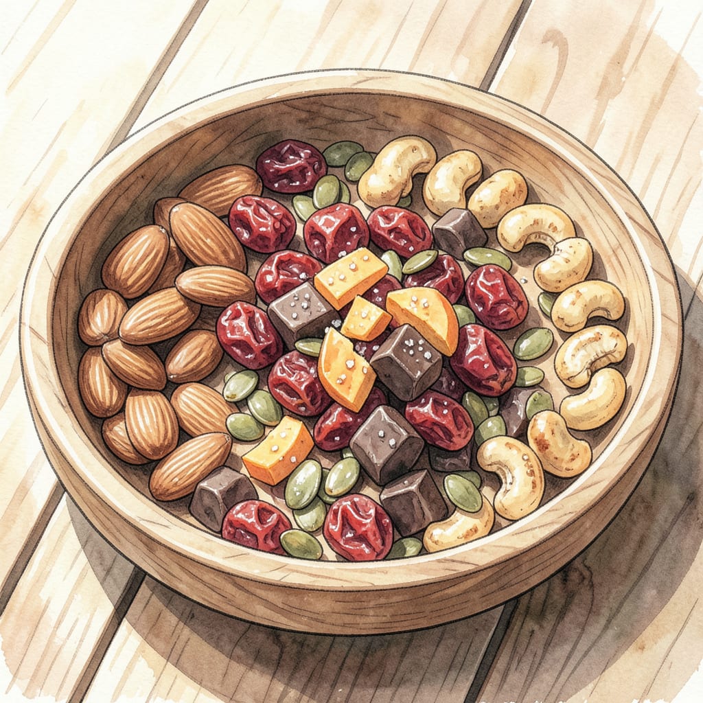 trail mix recipe example with annotations