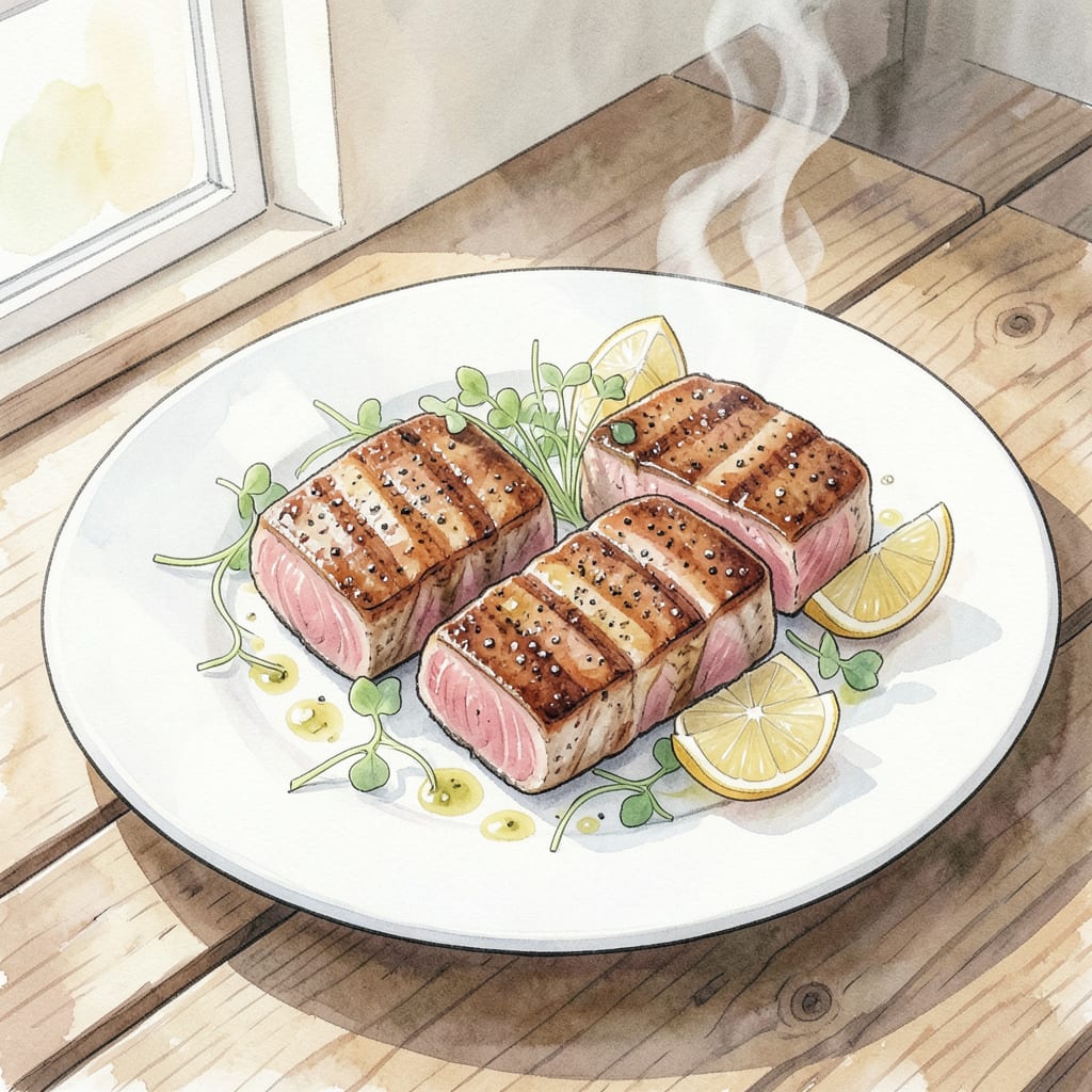 Tuna Steak Easy Recipe: Seared to Perfection in 10 Minutes example with annotations