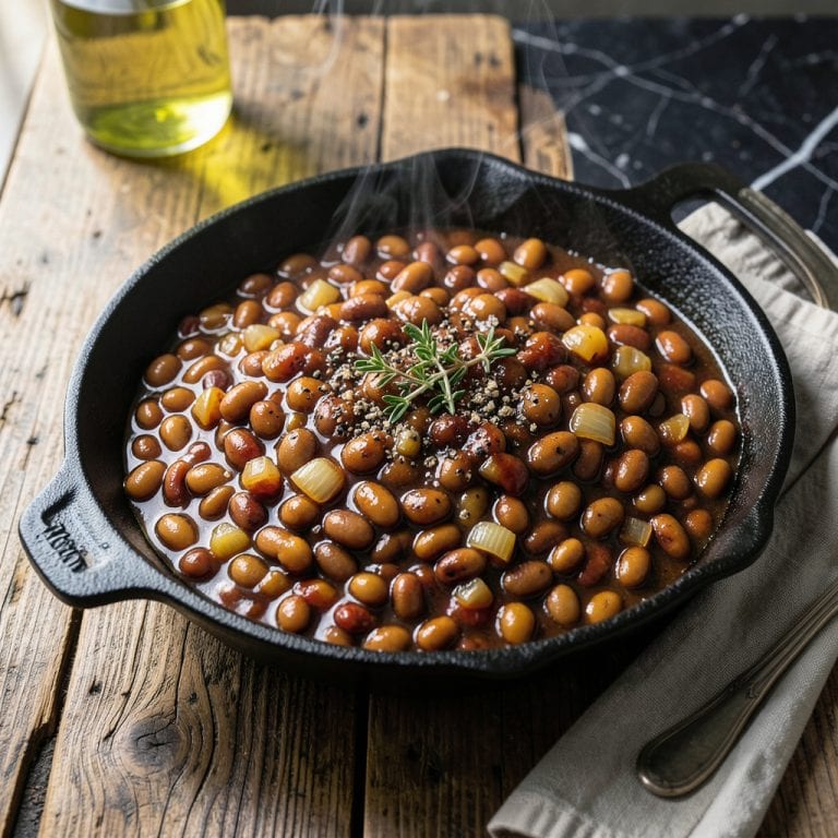 Complete vegetarian bbq beans recipe overview image