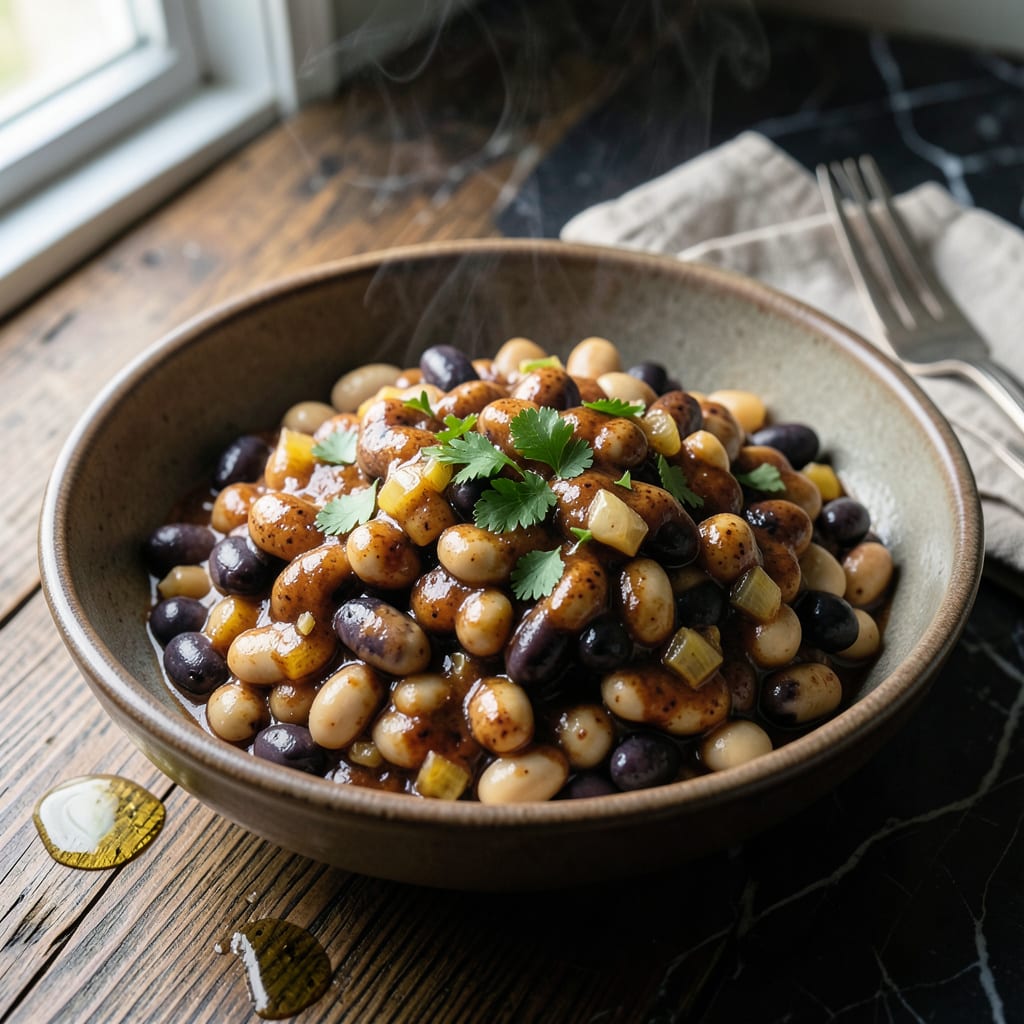 Visual representation of white beans bbq recipe