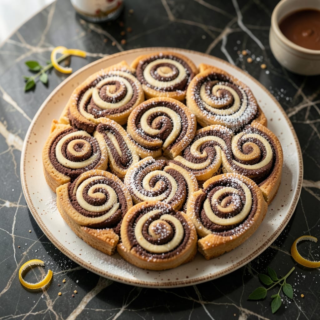 Maurice Lenell Pinwheel Cookies Recipe: Swirled Vanilla and Chocolate Magic
