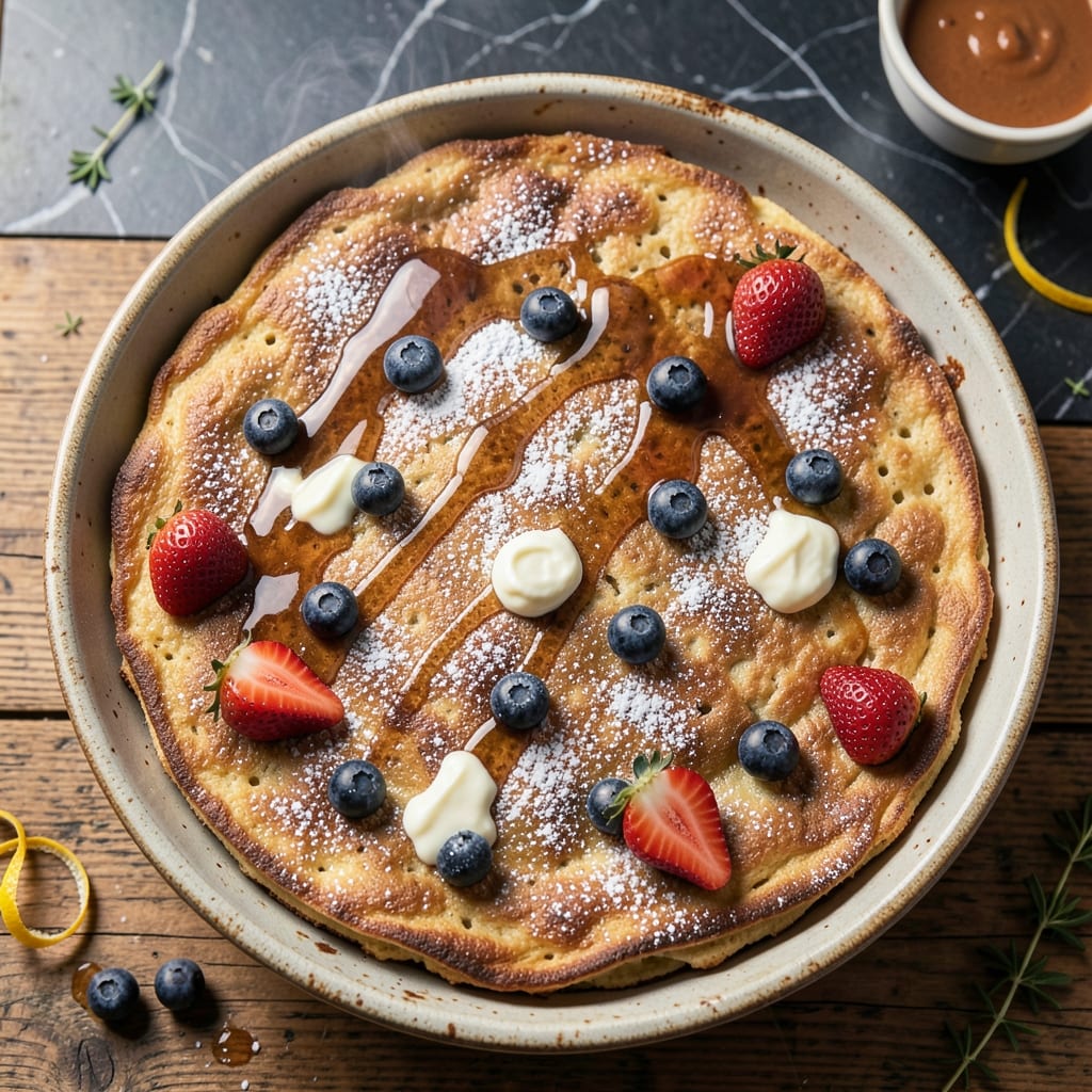 Giant Oven Baked Pancake: Fluffy Cloud With Golden Edges